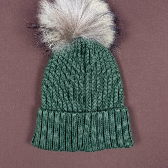 Moncler Green Knit Beanie w/ Pom Pom – Women’s – New - Picture 3 of 4